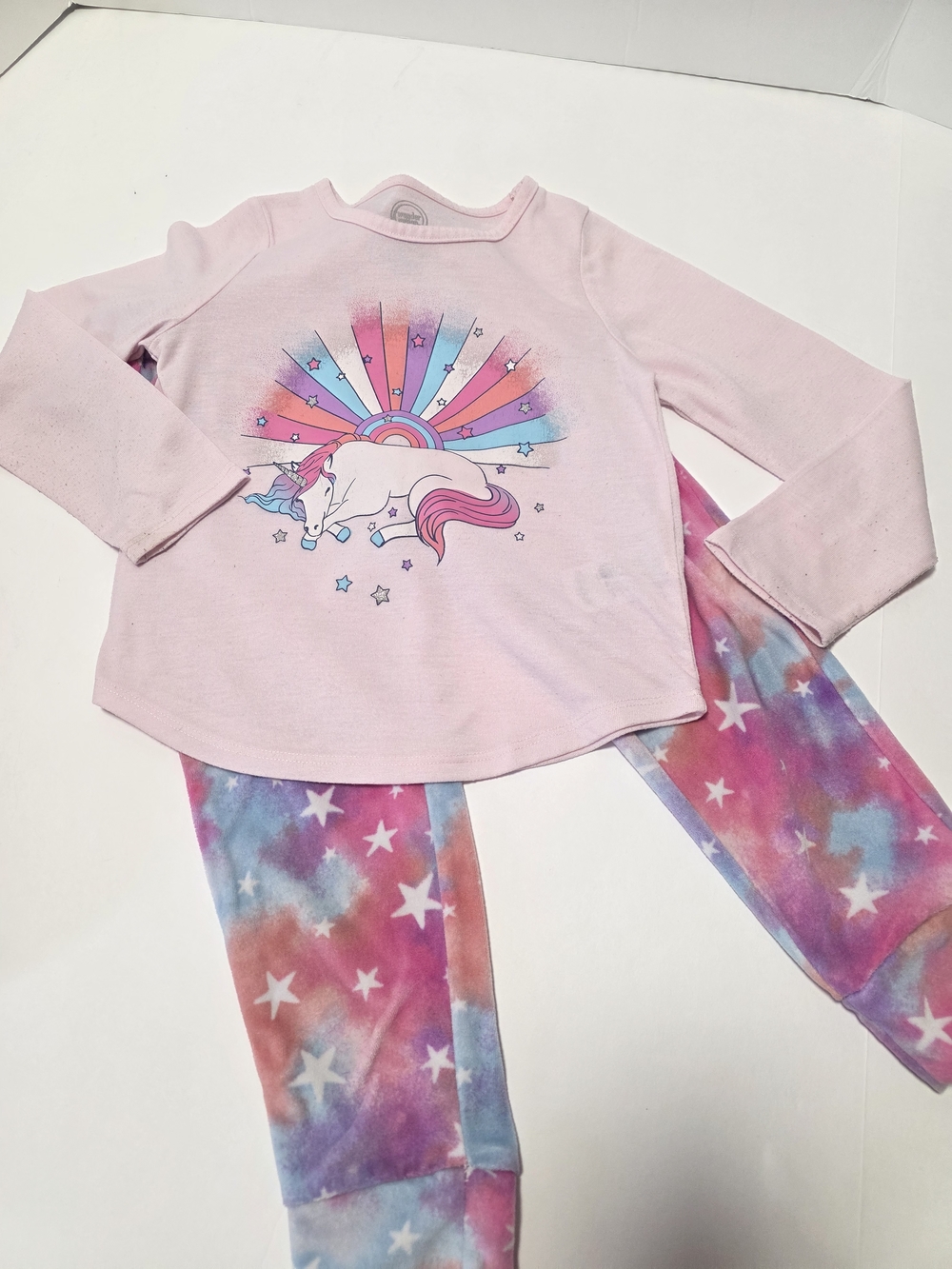 wonder nation Pink & Multicolor Girls Pajama Set - Rainbow Star Graphics - Picture 11 of 13
